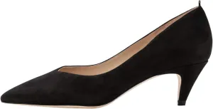 YDN Women Pointed Toe Suede Kitten Low Heels Pumps Classic Slip On Formal Work Dressy Shoes