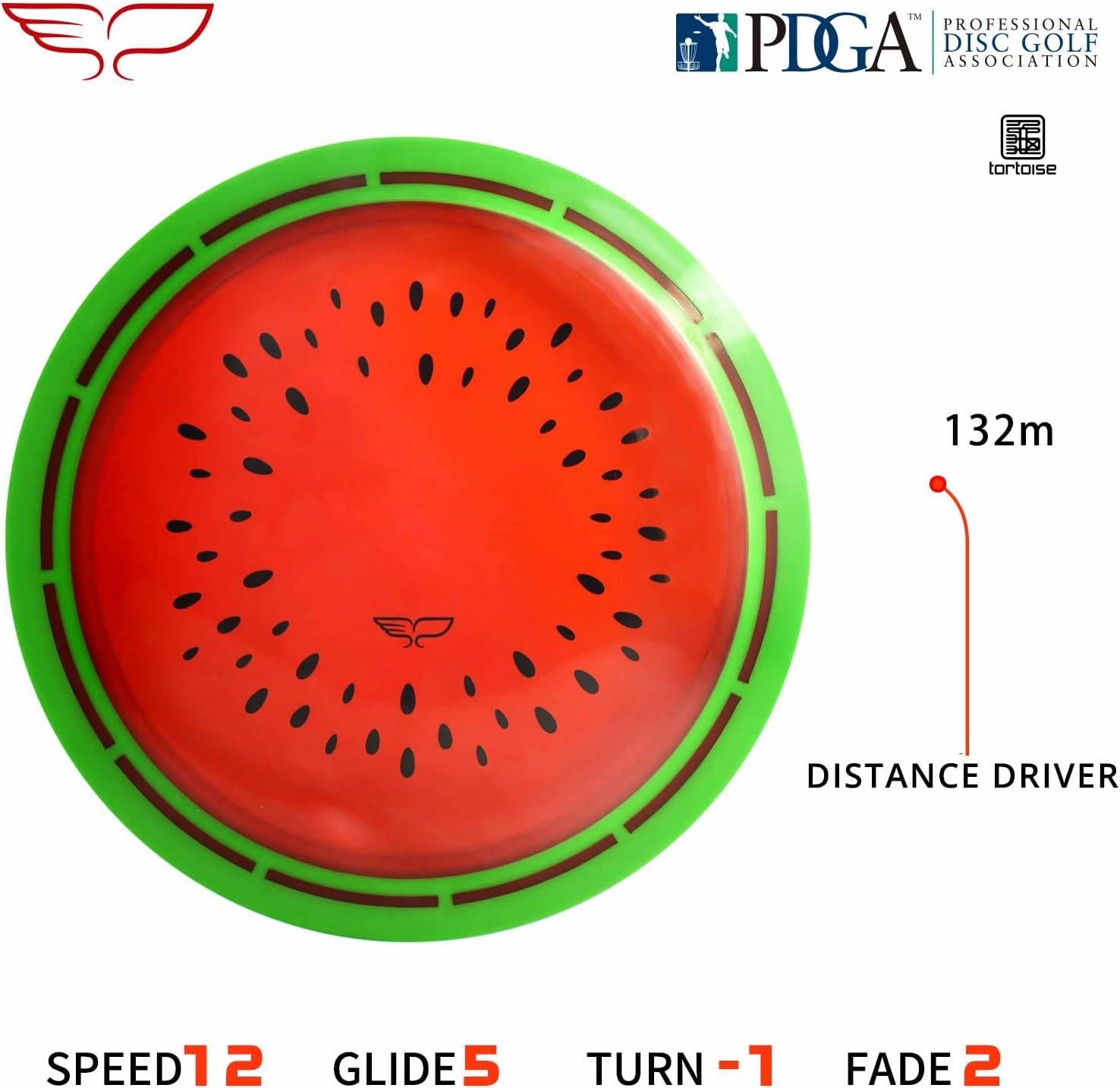 Yikun Professional Disc Golf Twin Swords Tortoise Fruit Line Distance Driver 170-175g Perfect for Outdoor Games and Competition