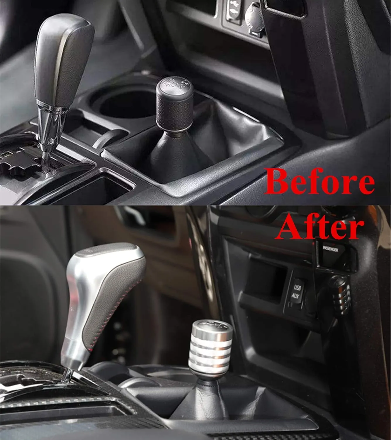 YOCTM 4-Runner Gear Shifter Knob Stick Head Lever Cover Trim for Toyota 4Runner TRD Pro Offroad Car Styling Accessoies 2010-2020 (Silver)