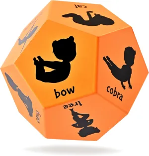 Yoga Dice for Kids - Calming Toddler Yoga & Kids Yoga, Learn Yoga for Kids with a Roll and Play Kids Yoga Kit. Light 12-Sided Large Foam Dice - Yoga Kids Props to use as Yoga Games for Kids