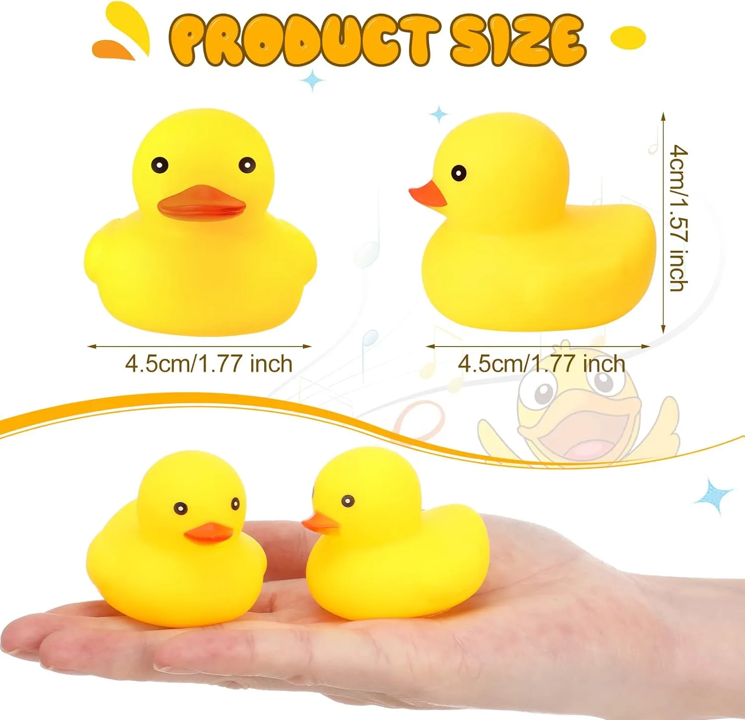 Zhanmai 300 Pcs Rubber Duck Bath Toys, Mini Float Squeak Ducks Bulk for Tiny Baby Shower Preschool Bathtub Toy Pool Party Supplies Birthday, Yellow(1.57 x 1.77 x 1.77 Inch)