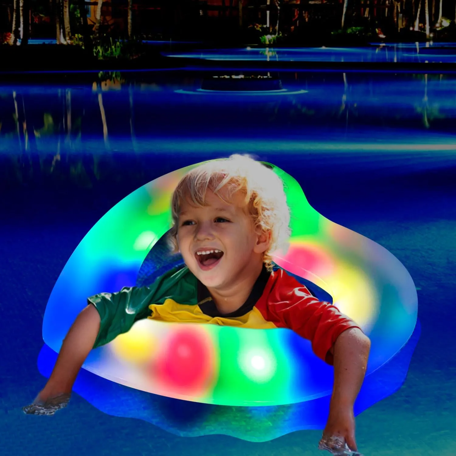 ZHUYNXIR Heart Swimming Pool Float Loungers Tube, Water Fun Beach Party Toys for Kids，Birthday Scene Layout Props.