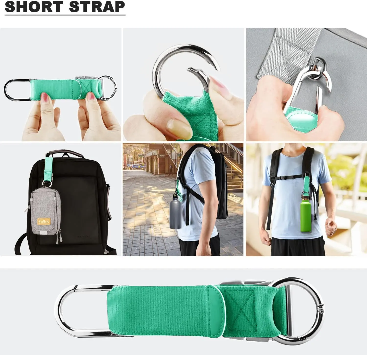 ZINZ Elastic Jacket Gripper Travel Strap with D-Ring Hooks and Buckle, Suitcase Straps Belts Travel Accessories, Makes Your Hands Free