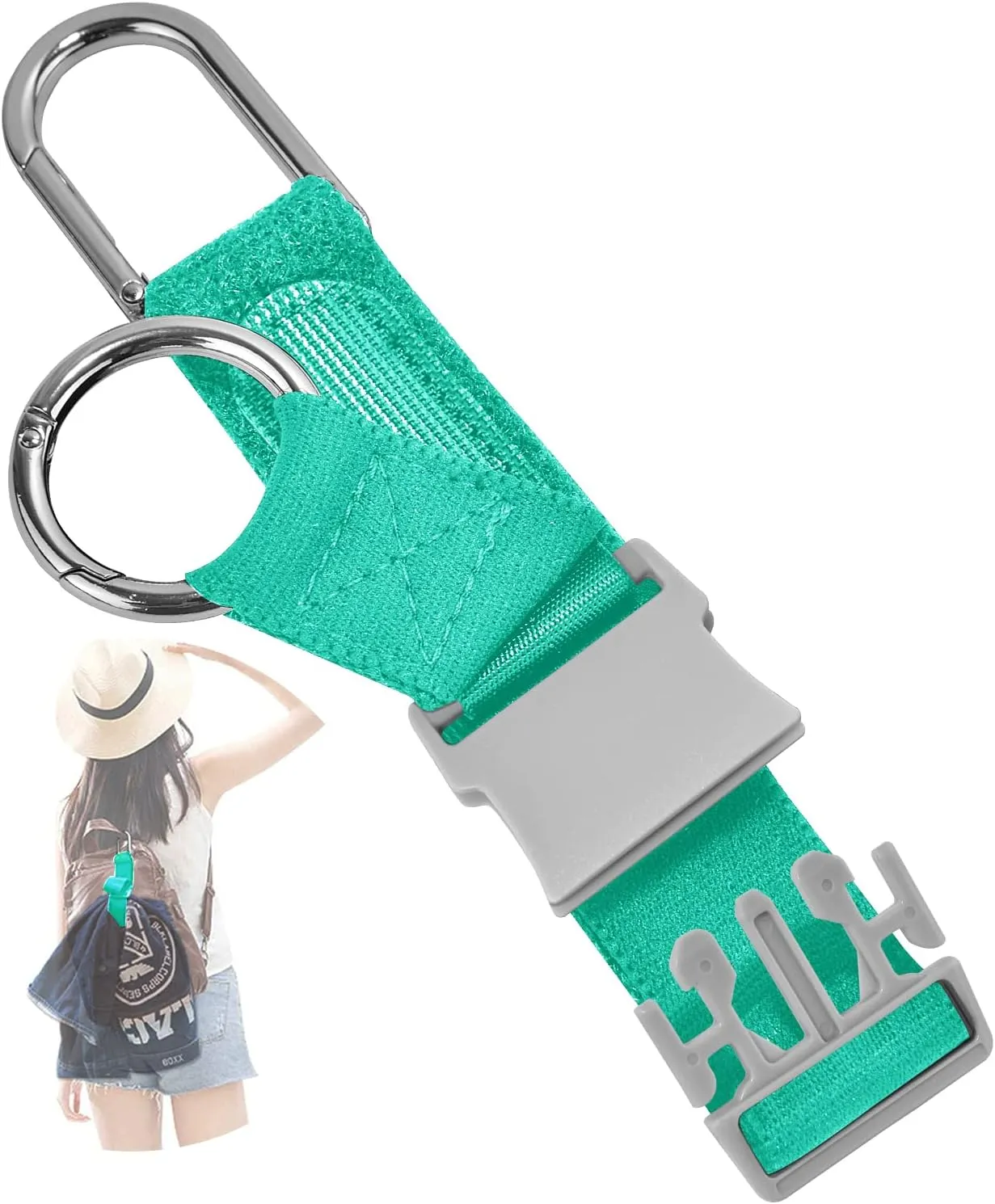 ZINZ Elastic Jacket Gripper Travel Strap with D-Ring Hooks and Buckle, Suitcase Straps Belts Travel Accessories, Makes Your Hands Free