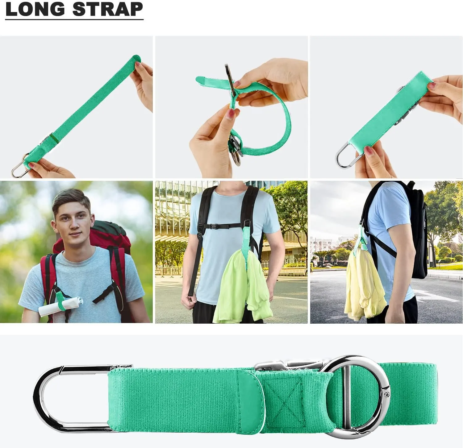 ZINZ Elastic Jacket Gripper Travel Strap with D-Ring Hooks and Buckle, Suitcase Straps Belts Travel Accessories, Makes Your Hands Free